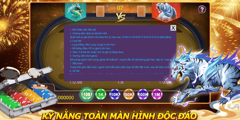Tựa game rồng hổ cực hot với lối chơi đơn giản, thắng nhanh